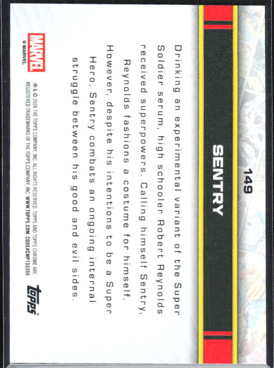 Sentry 2026 Chrome Marvel #149 – baksida