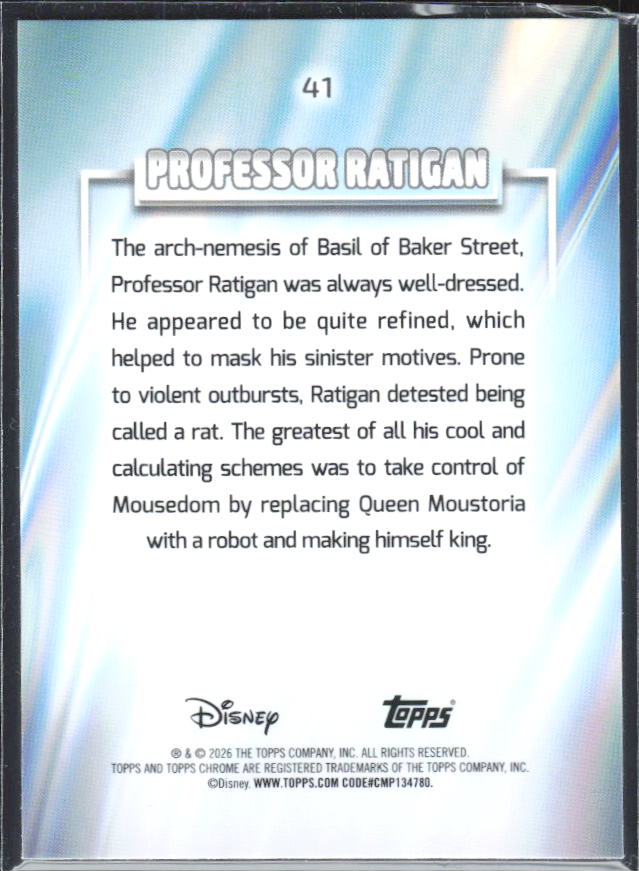 Professor Ratigan 2026 Chrome Disney #41 – baksida