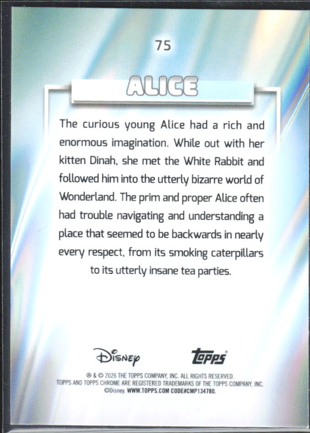 Alice 2026 Chrome Disney #75 – baksida