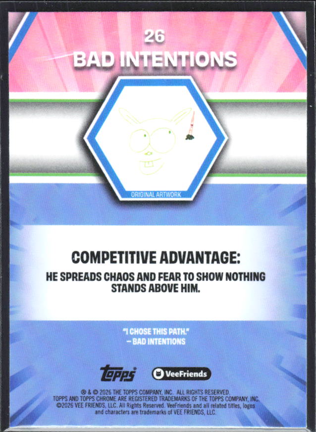 Bad Intentions 2026 Chrome VeeFriends #26 – baksida