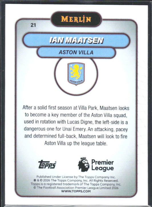 Ian Maatsen 2026 Merlin Premier League #21 – baksida