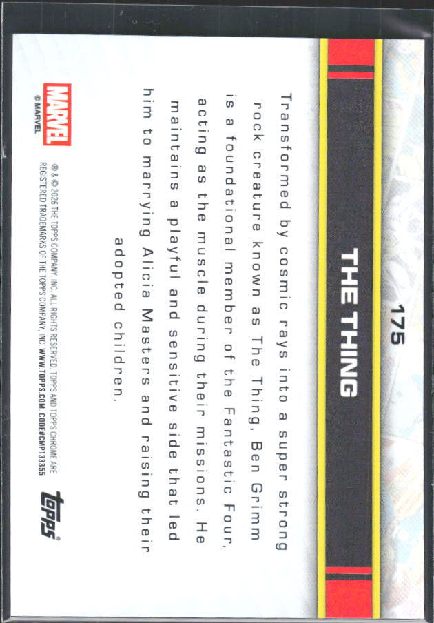 The Thing 2026 Chrome Marvel #175 – baksida