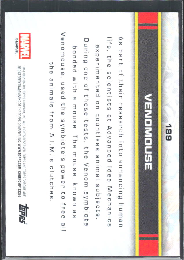 Venomouse 2026 Chrome Marvel #189 – baksida