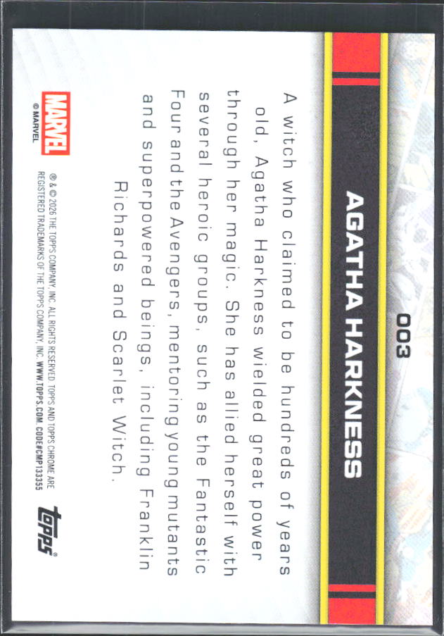 Agatha Harkness 2026 Chrome Marvel #003 – baksida