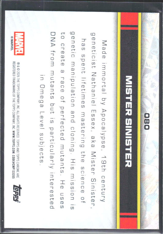 Mister Sinister 2026 Chrome Marvel #080 – baksida