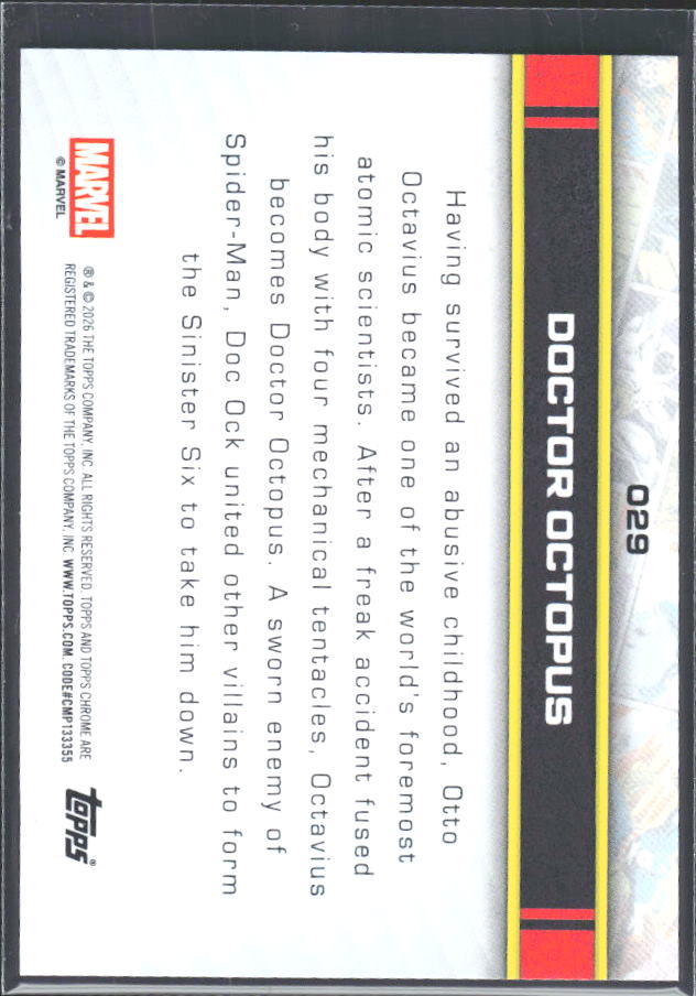 Doctor Octopus 2026 Chrome Marvel #029 – baksida
