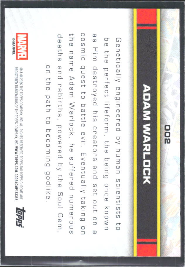 Adam Warlock 2026 Chrome Marvel #002 – baksida