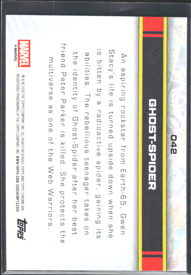 Ghost-Spider 2026 Chrome Marvel #042 – baksida