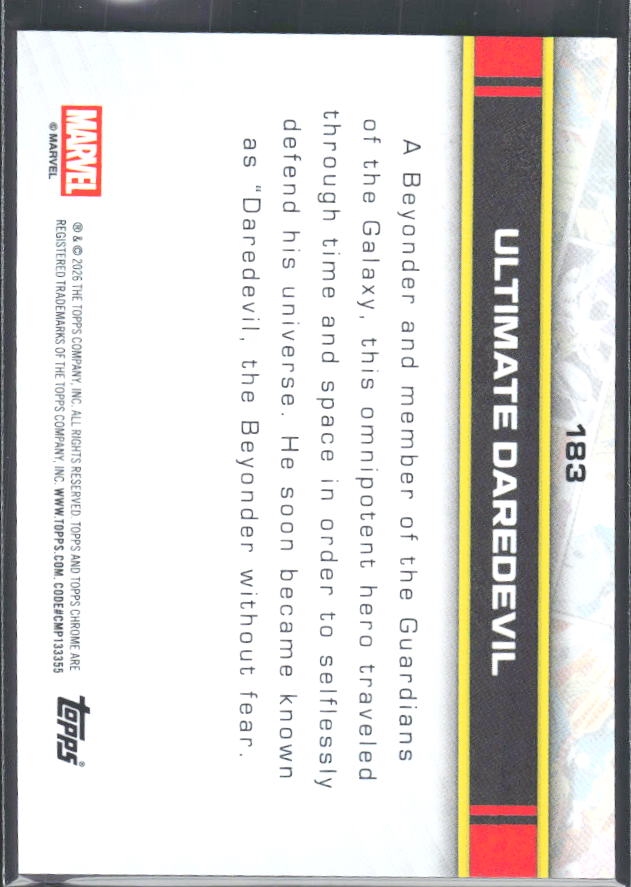 Ultimate Daredevil 2026 Chrome Marvel #183 – baksida
