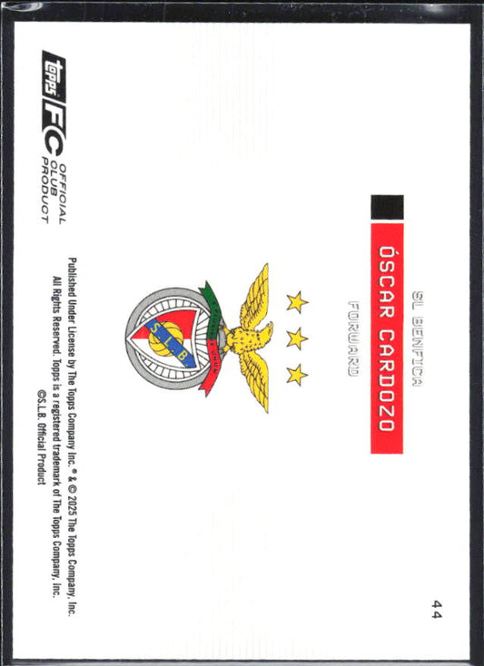 Óscar Cardozo 2025-26 SL Benfica Team Set Soaring Eagle #44 – baksida