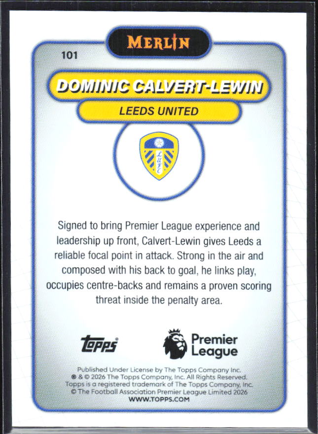 Dominic Calvert-Lewin 2026 Merlin Premier League #101 – baksida