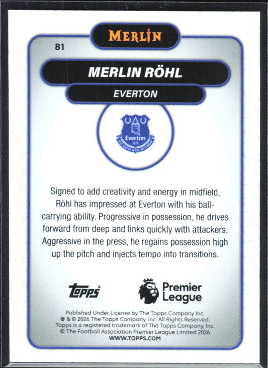 Merlin Röhl 2026 Merlin Premier League #81 – baksida
