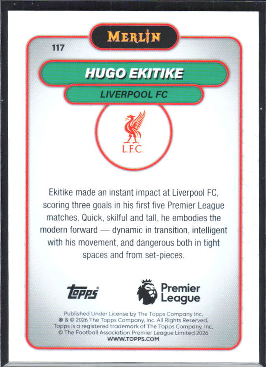 Hugo Ekitike 2026 Merlin Premier League #117 – baksida