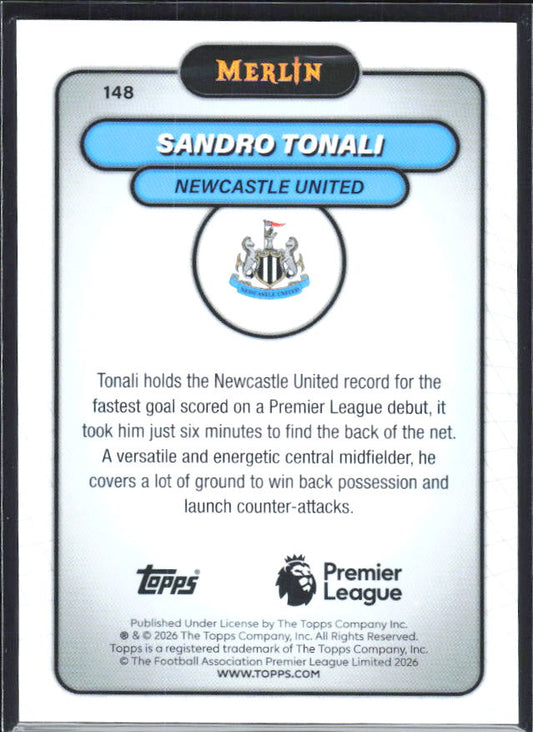 Sandro Tonali 2026 Merlin Premier League #148 – baksida