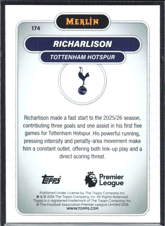 Richarlison 2026 Merlin Premier League #174 – baksida