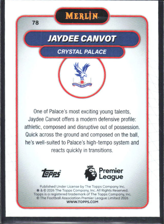 Jaydee Canvot 2026 Merlin Premier League #78 – baksida