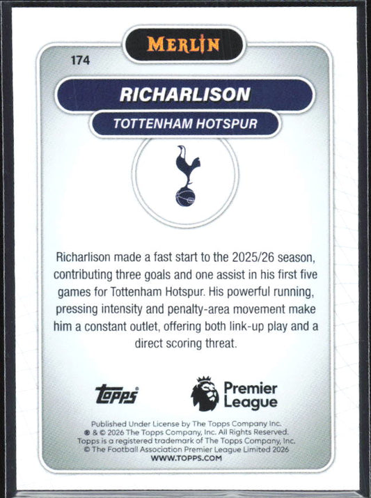 Richarlison 2026 Merlin Premier League #174 – baksida
