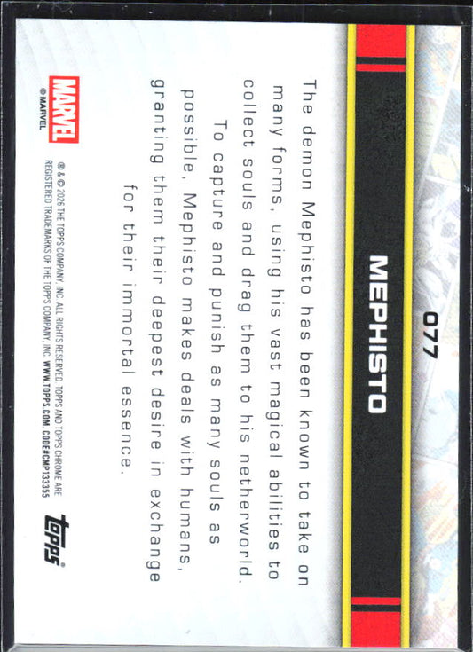 Mephisto 2026 Chrome Marvel #077 – baksida