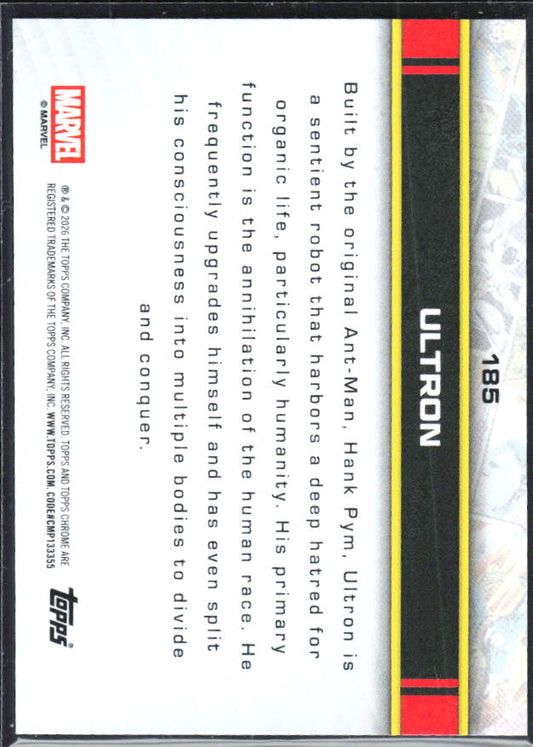 Ultron 2026 Chrome Marvel #185 – baksida
