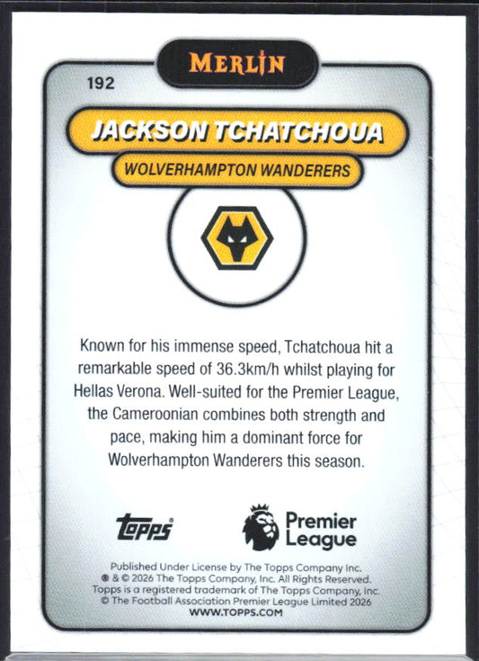 Jackson Tchatchoua 2026 Merlin Premier League #192 – baksida