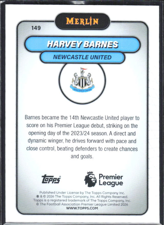 Harvey Barnes 2026 Merlin Premier League #149 – baksida
