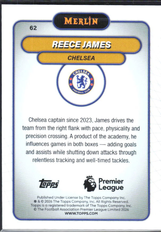 Reece James 2026 Merlin Premier League #62 – baksida
