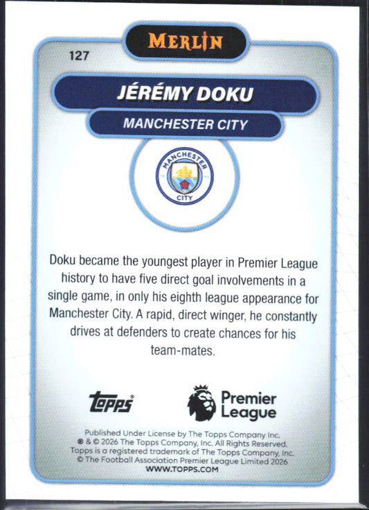 Jérémy Doku 2026 Merlin Premier League #127 – baksida