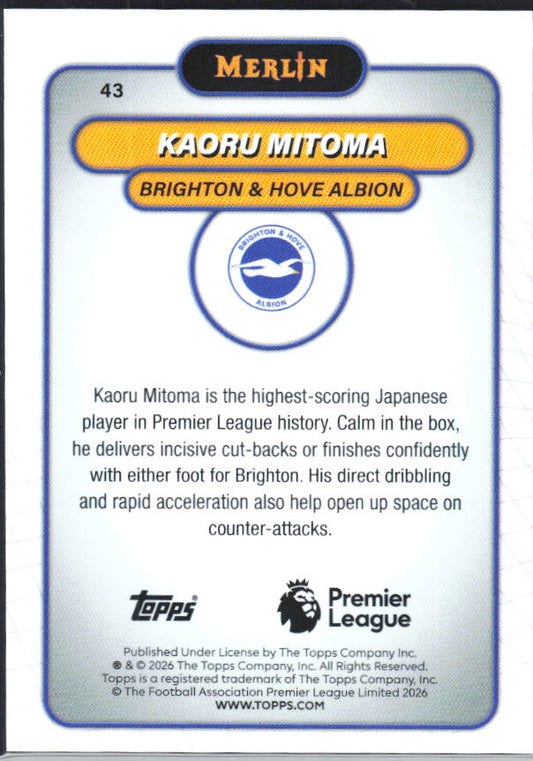 Kaoru Mitoma 2026 Merlin Premier League #43 – baksida