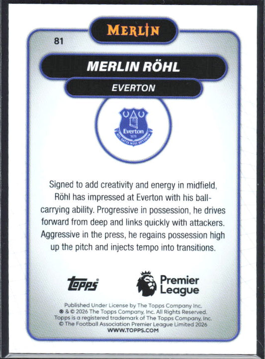 Merlin Röhl 2026 Merlin Premier League #81 – baksida