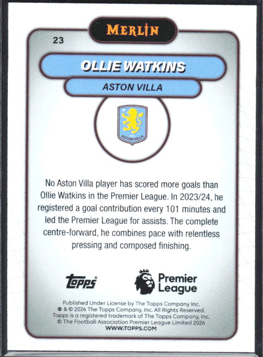 Ollie Watkins 2026 Merlin Premier League #23 – baksida