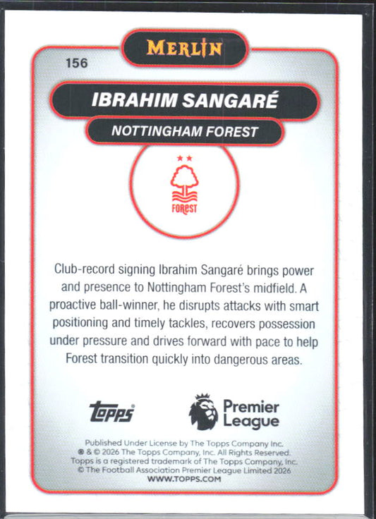 Ibrahim Sangaré 2026 Merlin Premier League #156 – baksida