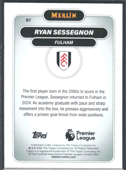 Ryan Sessegnon 2026 Merlin Premier League #97 – baksida