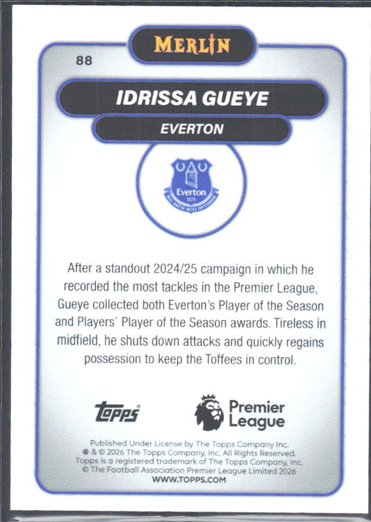 Idrissa Gueye 2026 Merlin Premier League #88 – baksida