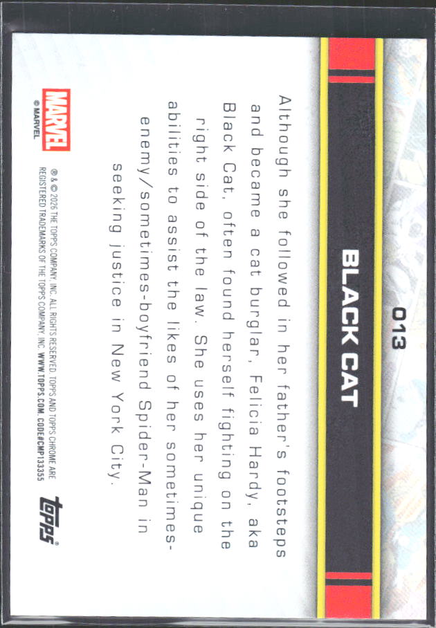 Black Cat 2026 Chrome Marvel #013 – baksida