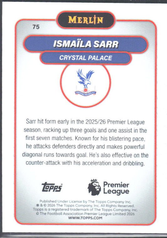 Ismaïla Sarr 2026 Merlin Premier League #75 – baksida