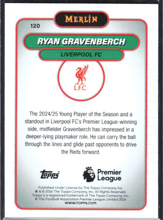 Ryan Gravenberch 2026 Merlin Premier League #120 – baksida