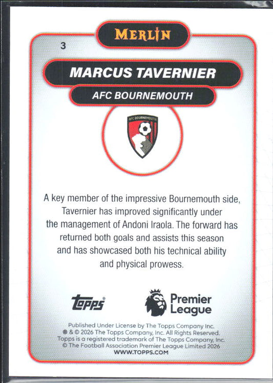 Marcus Tavernier 2026 Merlin Premier League #3 – baksida