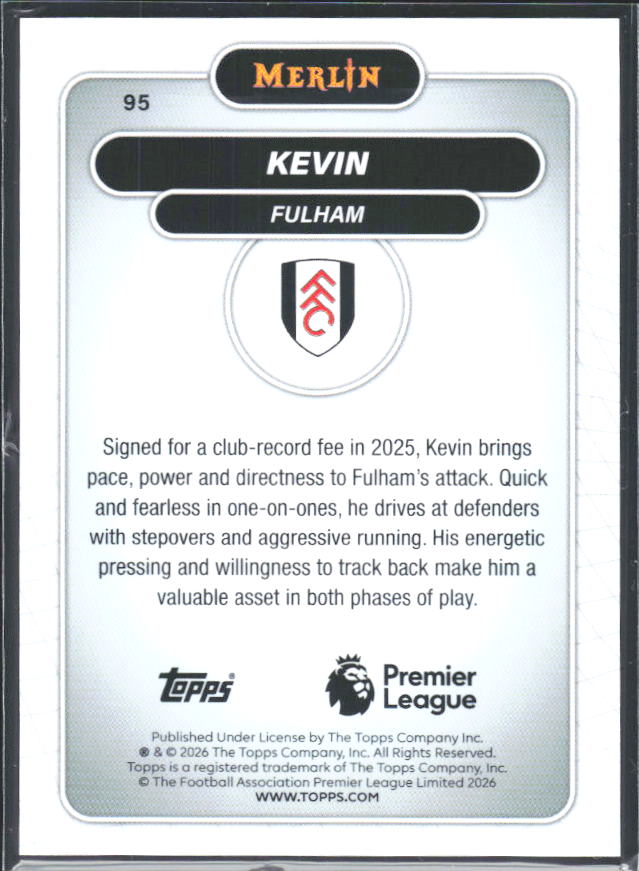 Kevin 2026 Merlin Premier League #95 – baksida