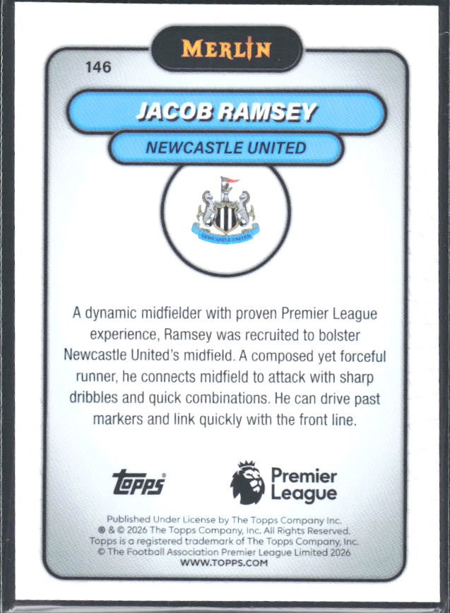 Jacob Ramsey 2026 Merlin Premier League #146 – baksida