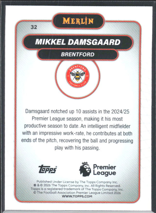 Mikkel Damsgaard 2026 Merlin Premier League #32 – baksida