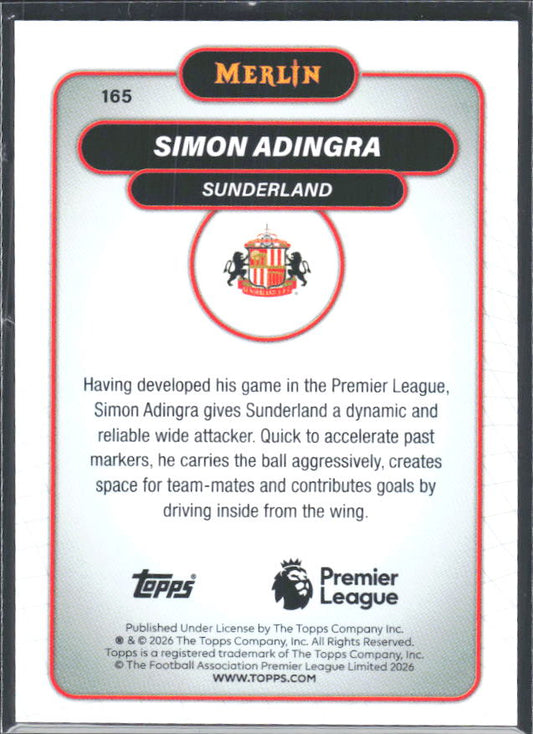 Simon Adingra 2026 Merlin Premier League #165 – baksida