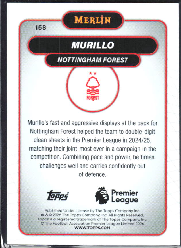 Murillo 2026 Merlin Premier League #158 – baksida