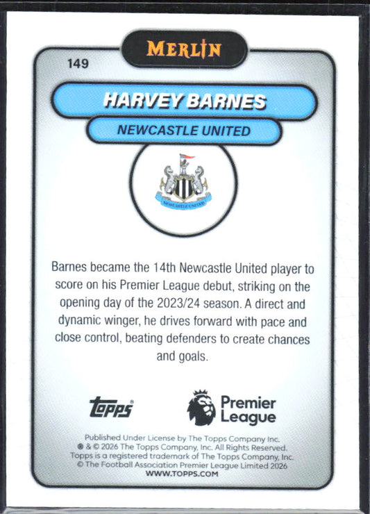 Harvey Barnes 2026 Merlin Premier League #149 – baksida