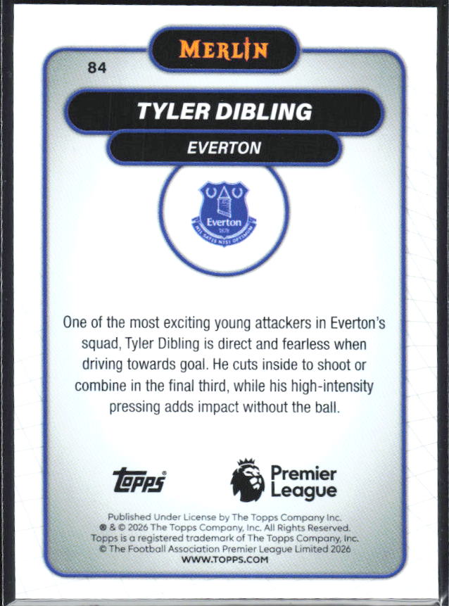Tyler Dibling 2026 Merlin Premier League #84 – baksida