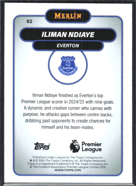 Iliman Ndiaye 2026 Merlin Premier League #82 – baksida