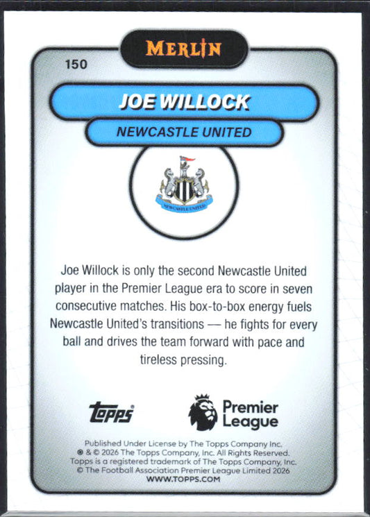 Joe Willock 2026 Merlin Premier League #150 – baksida