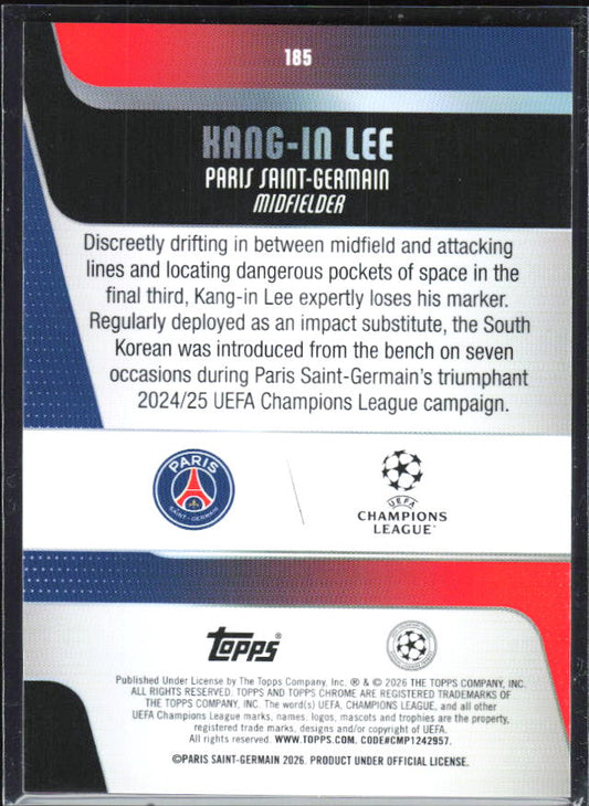 Kang-In Lee 2025-26 Chrome UEFA #185 – baksida
