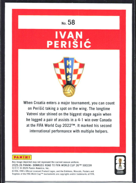 Ivan Perišić 2025-26 Donruss Road to FIFA WC #58 – baksida
