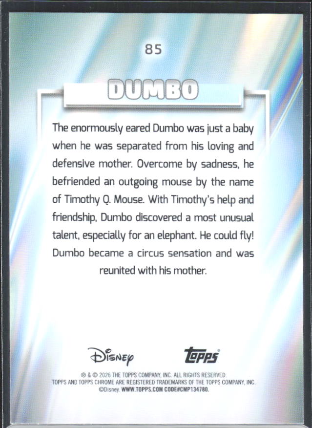 Dumbo 2026 Chrome Disney #85 – baksida