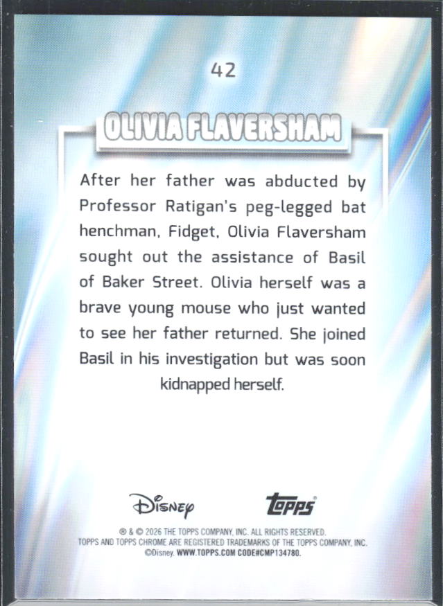 Olivia Flaversham 2026 Chrome Disney #42 – baksida